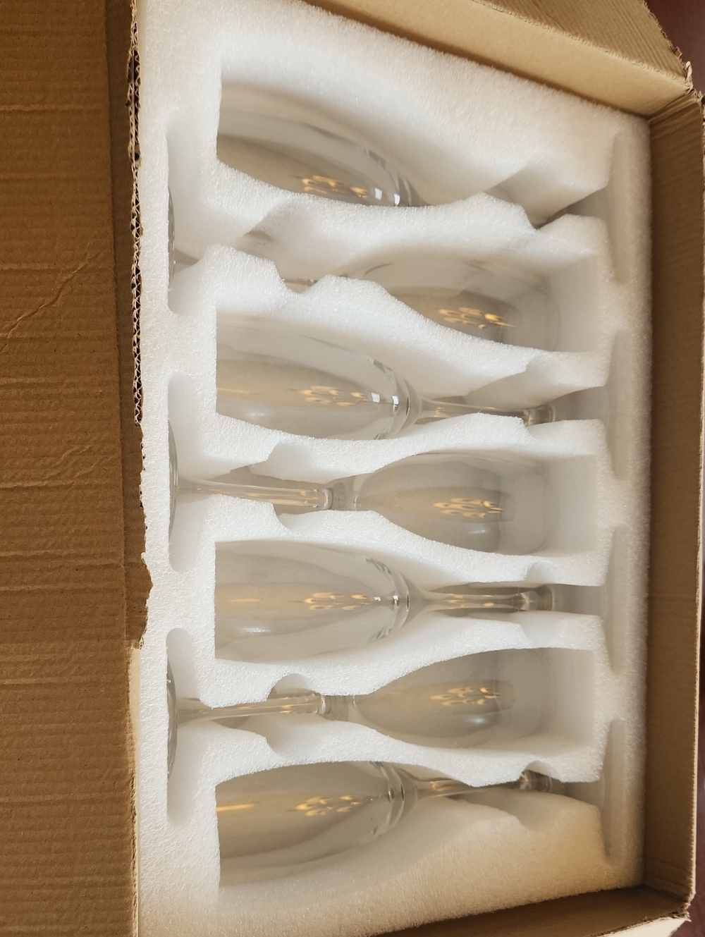 Clear Stemmed Champagne Flutes - Set of 14